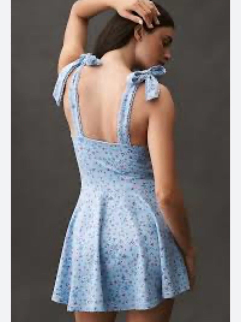 Beach Riot Pixie Light Blue Floral Tie-Shoulder Mini Dress - Picture 3 of 6